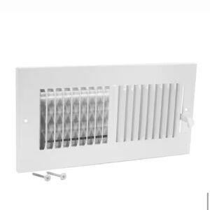 EZ-FLO 10‎ in. x 4 in. 2-Way Steel Wall/Ceiling Register, White NEW